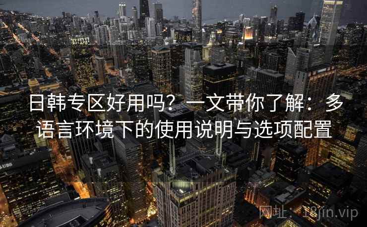日韩专区好用吗？一文带你了解：多语言环境下的使用说明与选项配置