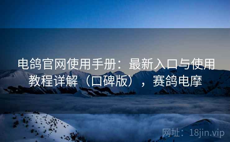 电鸽官网使用手册：最新入口与使用教程详解（口碑版），赛鸽电摩