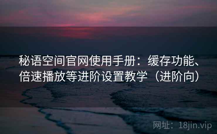 秘语空间官网使用手册:缓存功能、倍速播放等进阶设置教学(进阶向) 秘语空间官网使用手册:缓存功能、倍速播放等进阶设置教学(进阶向)
